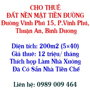 Cho Thuê Đất Nền Mặt Tiền Đường Làm Nhà Xưởng Đã Có Sẵn Nhà Tiền Chế