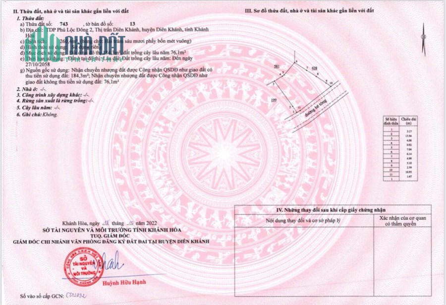 bán lô đất ngang 18m nằm ngay trung tâm thị trấn Diên Khánh lh 0962130297