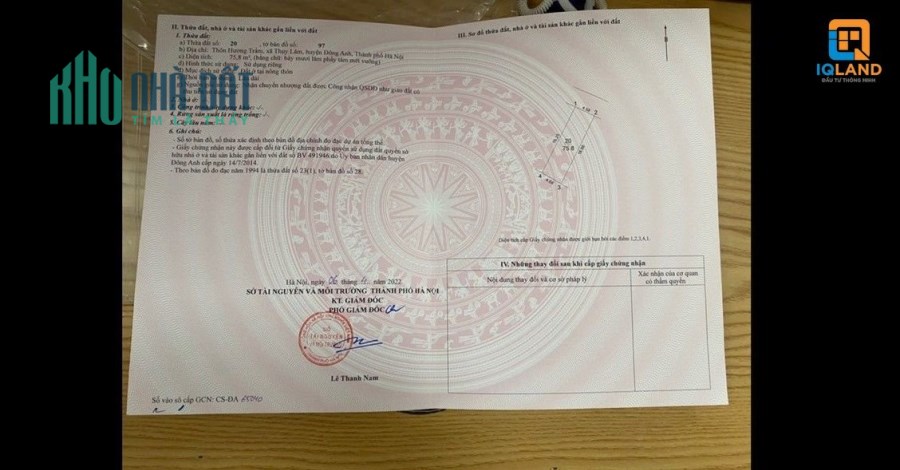 Duy nhất mảnh 75m Bìa làng Hương Trầm-Thuỵ Lâm nhìn thẳng ra trục liên xã giá đẹp.
