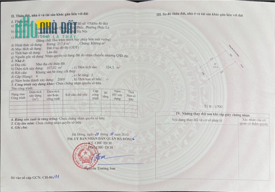 Chính chủ chuyển nhà. Bán biệt thự 217m tại KĐT Văn Quán - Hà Đông. Sẵn sổ giá đẹp.