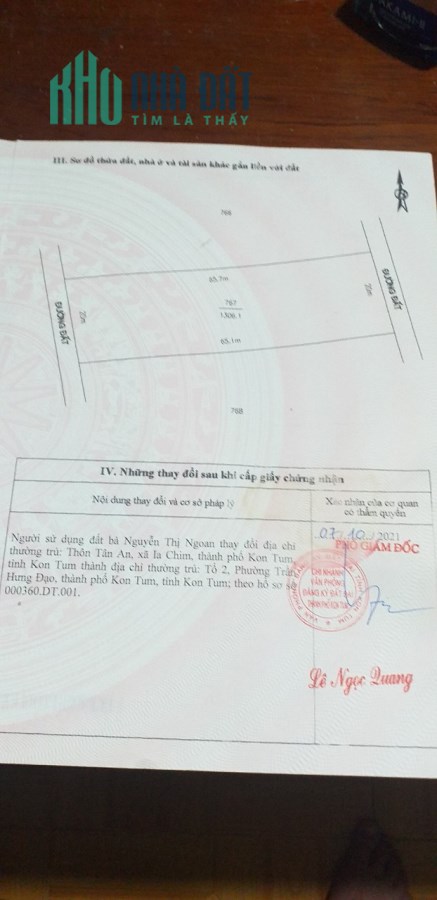 Chính chủ cần bán đất vị trí đẹp tại Tp Kon Tum