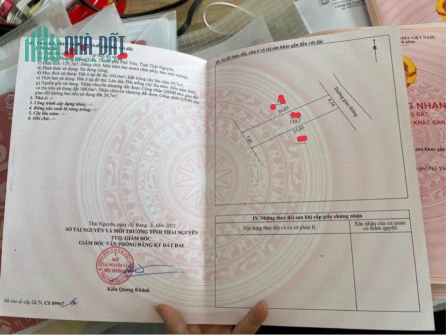 MỘT LÔ DUY NHẤT PHƯỜNG HỒNG TIẾN THÀNH PHỐ PHỔ YÊN NGAY GẦN KHU CÔNG NGHIỆP GIÁ CÓ HƠN 700TR MÀ TẬN