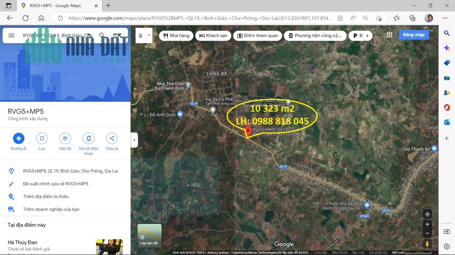 Thanh lý gấp đất xã Bình Giáo, huyện Chư Prông, Tỉnh Gia Lai - 10323m2, mặt QL 19. Miễn TG
