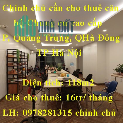 Chính chủ cần cho thuê căn hộ Chung cư cao cấp TSQ Phường Quang Trung, Quận Hà Đông, TP Hà Nội