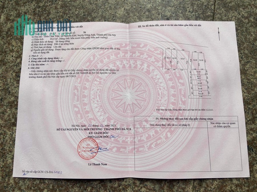 Bán 44,4m2 đất Lâm Tiên, Nguyên Khê giáp thị trấn giá chỉ 1ty600tr.