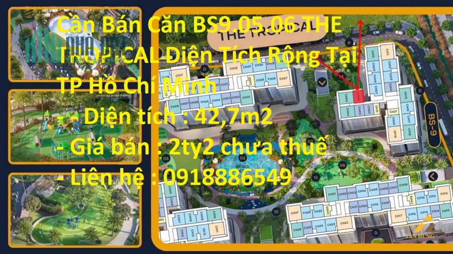 Cần Bán Căn BS9.05.06 THE TROPICAL Diện Tích Rộng Tại TP Hồ Chí Minh