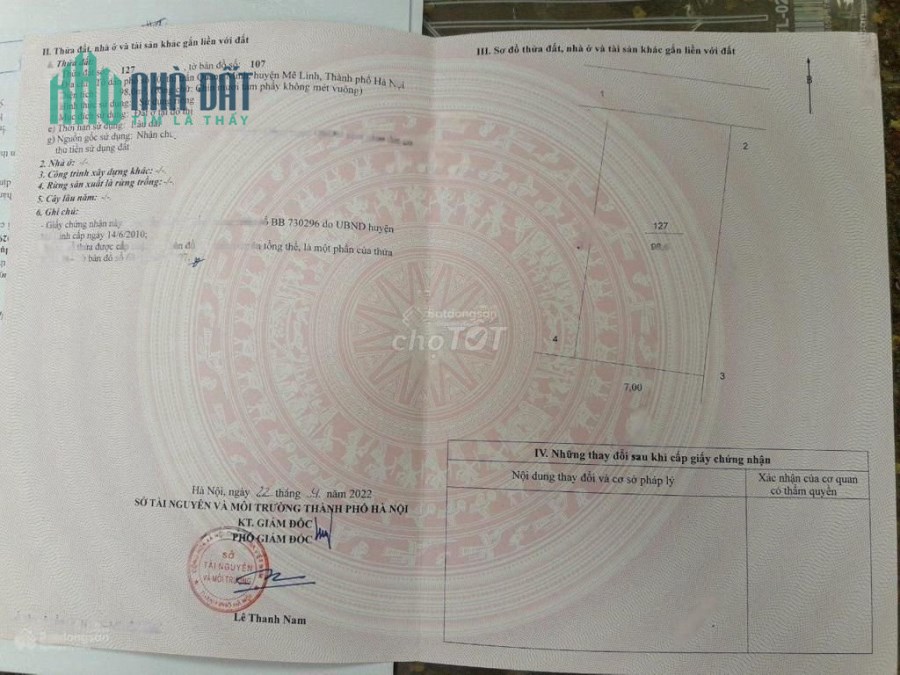 Chính Chủ Cần Bán Nhanh Lô Đất Tại Địa Chỉ Tổ 10- Quang Minh- Mê Linh- Hà Nội.