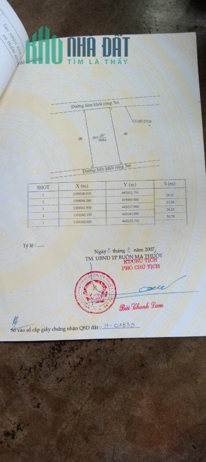 Cần bán đất vị trí đẹp tại tp Buôn Ma Thuật Tỉnh ĐAK Lak