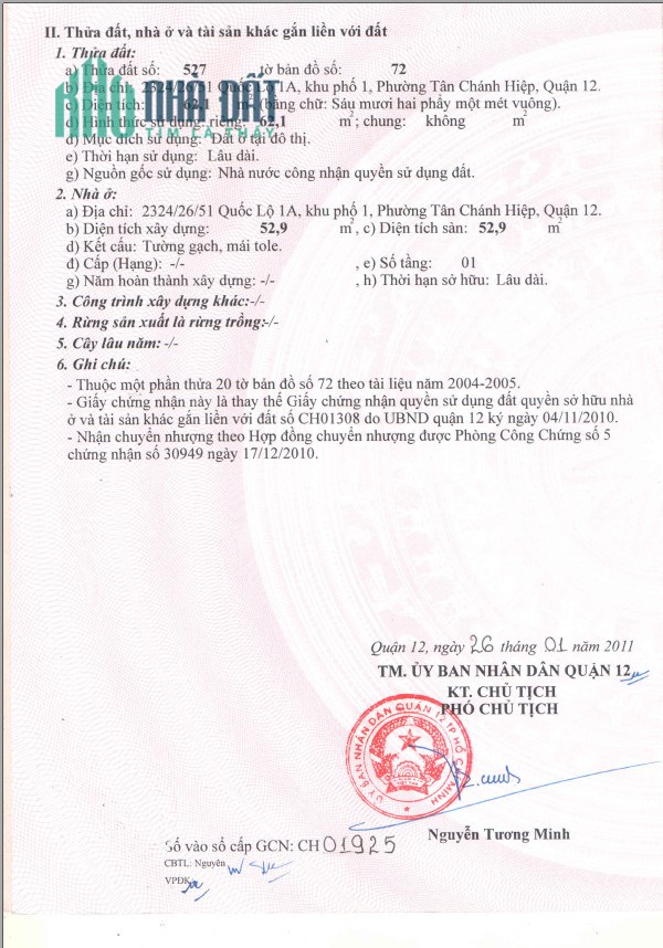 Bán GẤP nhà riêng đường Quốc Lộ 1A, Tân Chánh Hiệp, Q.12, Giá Tốt