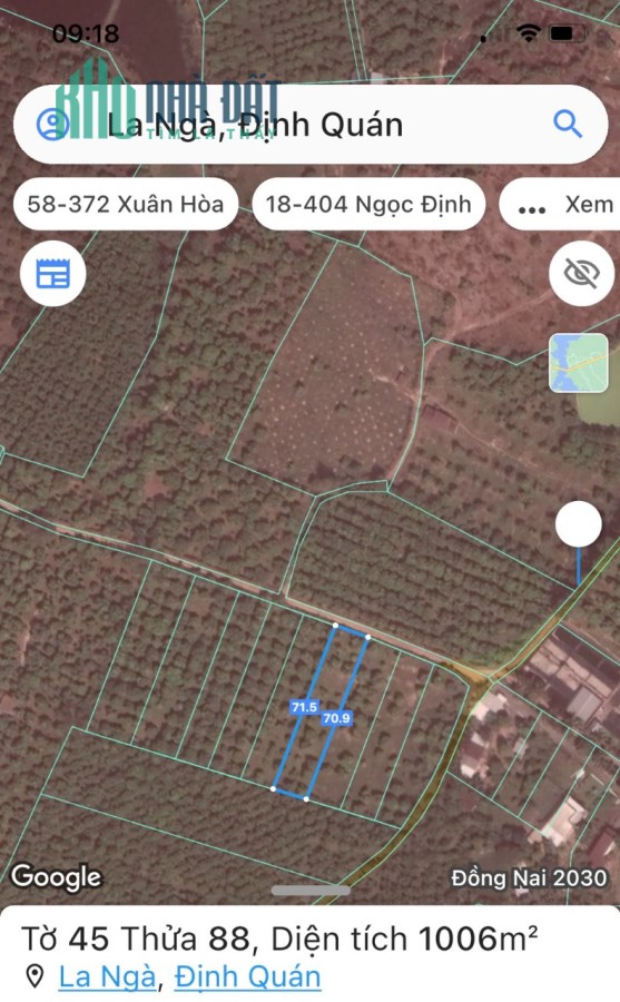 Bán đất sào cln giá rẻ La Ngà Định Quán ngay sông La Ngà