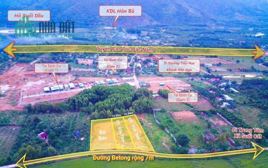 ĐẤT Đ.TƯ SUỐI CÁT-CAM LÂM-KHÁNH HÒA 856M2 ~ 2.5 TỶ