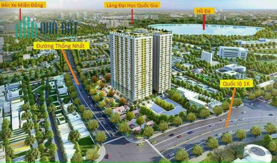 Căn hộ ngay trung tâm thành phố Dĩ An, Gía chỉ 1 tỷ 800 2pn, 2 tolet.