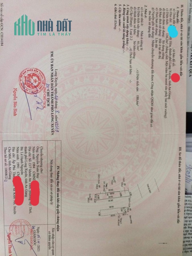 Ra Gấp, Nhà Mặt Tiền Hà Hoàng Hổ nối dài. Nhà 1 trệt 1 lầu