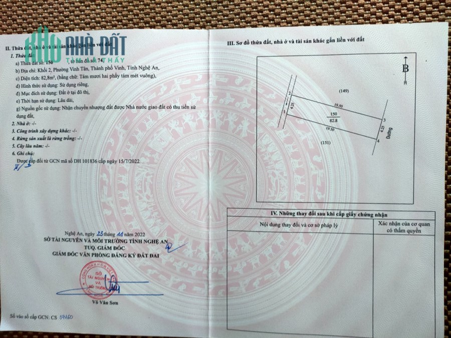 ất Khối 2 Vinh Tận  Cạnh Nhà Máy Điện Tử Emtech Hàn Quốc