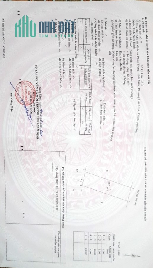 Chính chủ cần bán lô đất tại Khu Tái Định Cư Phúc Trọng – Bãi Viên – Phường Lộc Hoà – Thành Phố Nam