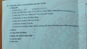 Chính Chủ Cần Bán Gấp Lô Đất Vị Trí Đẹp Ở TP Lào Cai