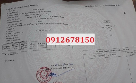 ⭐Ra gấp lô đất 73m2 cực đẹp tại xã Hồng Khê, Bình Giang, Hải Dương; 650tr; 0912678150