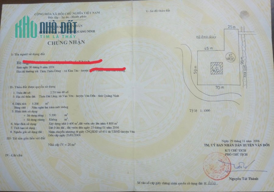 Chính chủ cẩn bán lô đất ở xã Vạn Yên, Vân Đồn, Quảng Ninh.