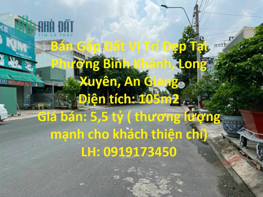 Bán Gấp Đất Vị Trí Đẹp Tại Phường Bình Khánh, Long Xuyên, An Giang