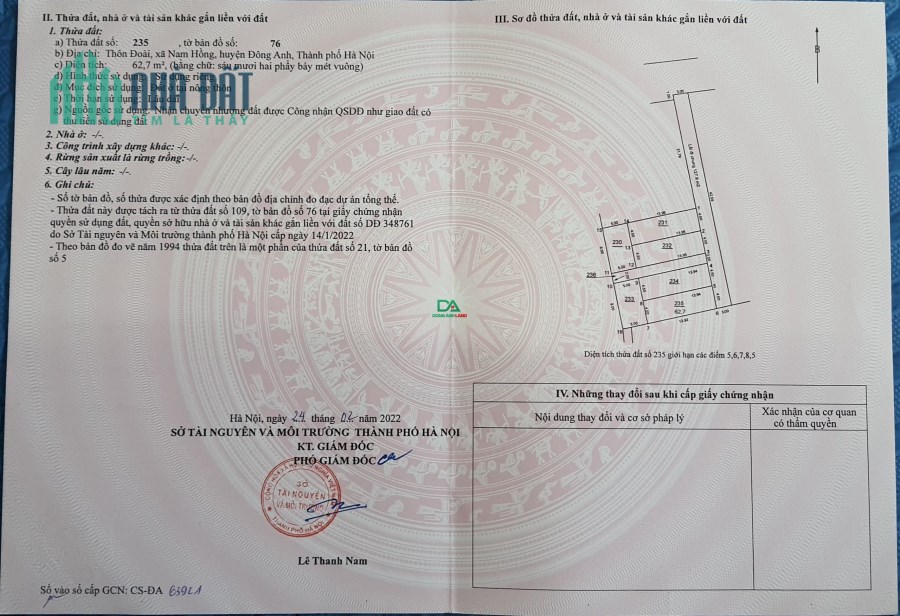 Bán đất Thôn Đoài Nam Hồng, Đông Anh, Hà Nội giá rẻ