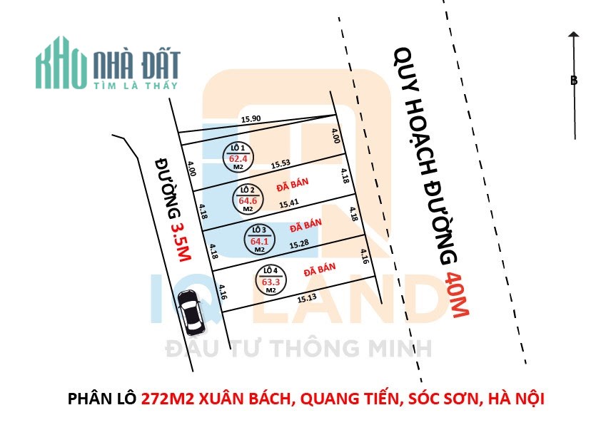 TẶNG SỔ NGAY 62m2 Xuân Bách đối diện KCN Nội Bài đường thông ô tô đỗ