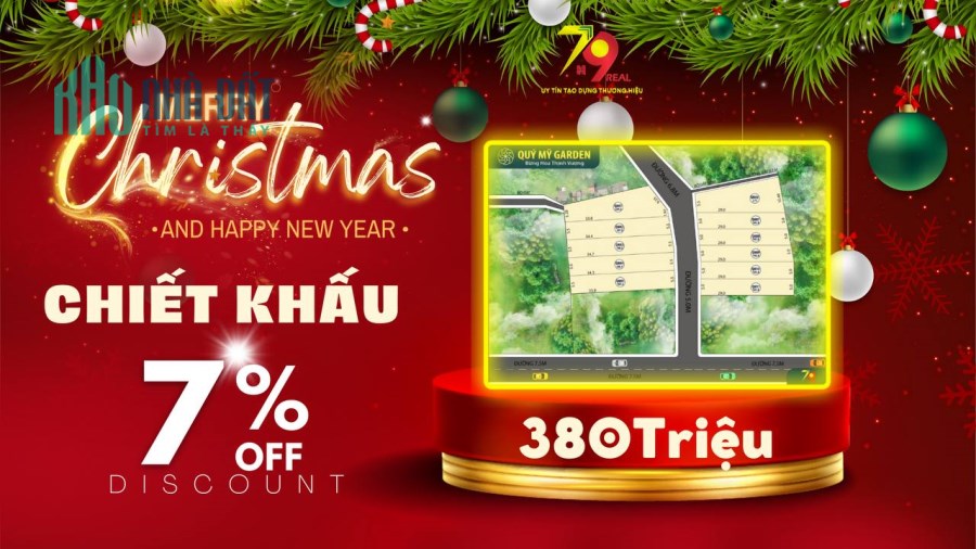 Ưu đãi duy nhất tháng 12 Quý Mỹ Garden 420 Triệu/nền nhận ngay 1 chỉ vàng khi cọc 100 Triệu.