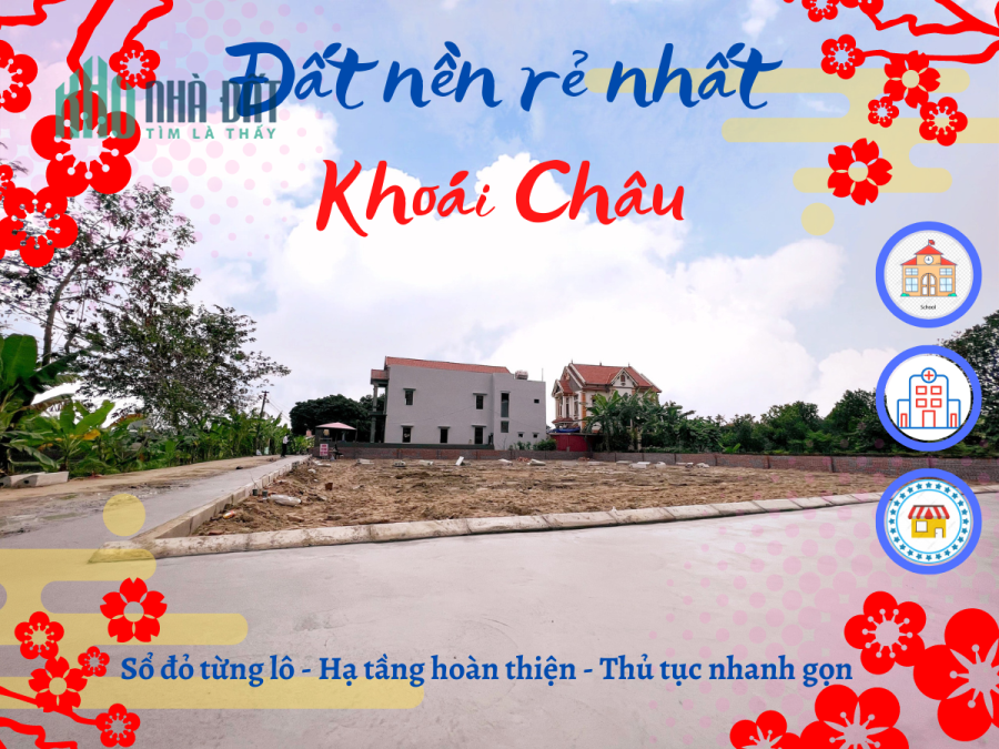 Đất sổ đỏ Đông Kết, Khoái Châu giá rẻ nhất thị trường.