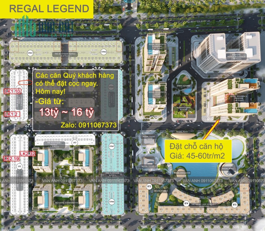 Cần bán gấp nhà biệt thự và căn hộ tại dự án regal legend ven biển Lăng Cô