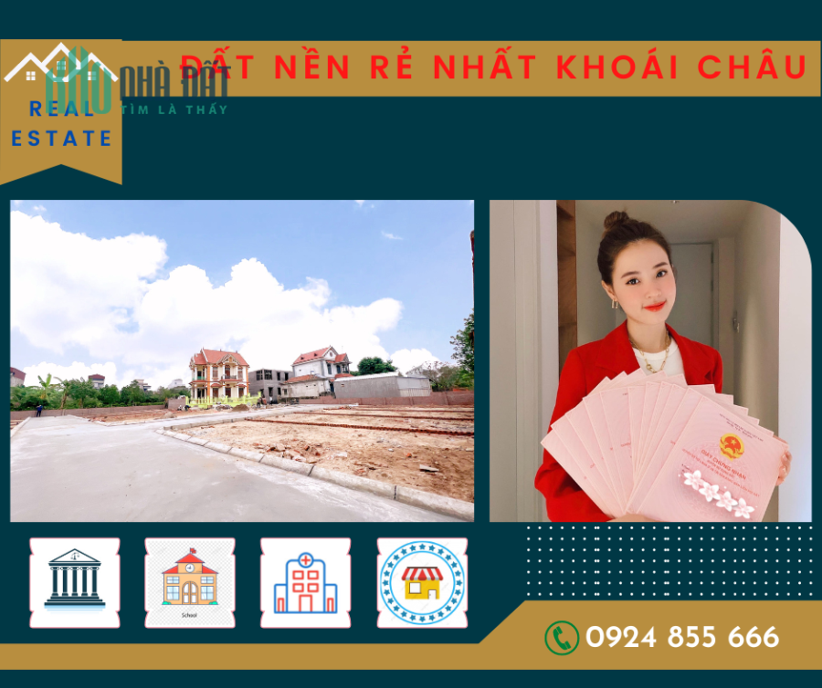 Đất sổ đỏ Khoái Châu giá rẻ nhất thị trường hiện tại.
