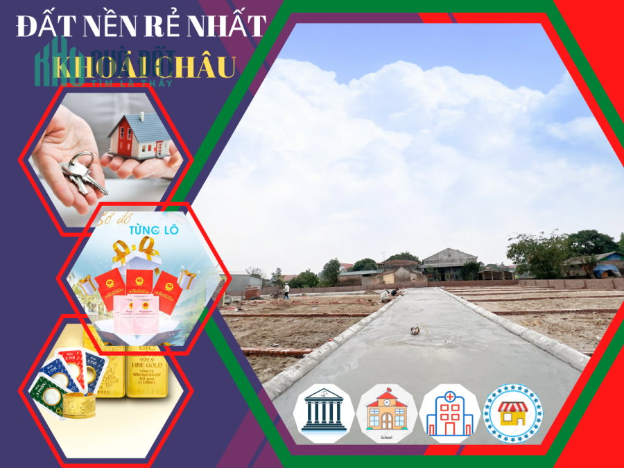 Đất nền sổ đỏ trung tâm Khoái Châu giá cực rẻ