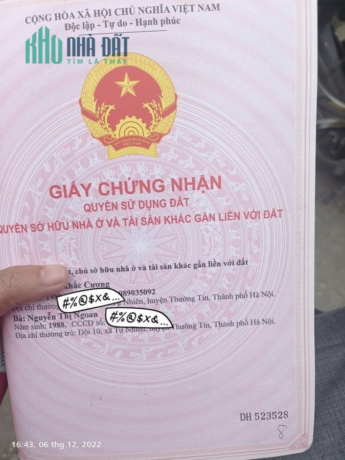 Cần bán lô đất chính chủ tại xã Tự Nhiên - Thường Tín