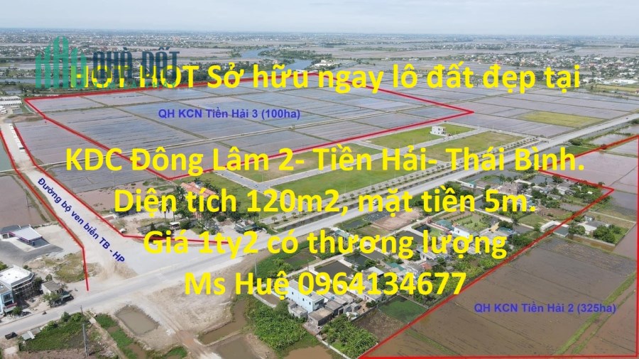 HOT HOT Sở hữu ngay lô đất đẹp tại KDC Đông Lâm 2- Tiền Hải- Thái Bình.