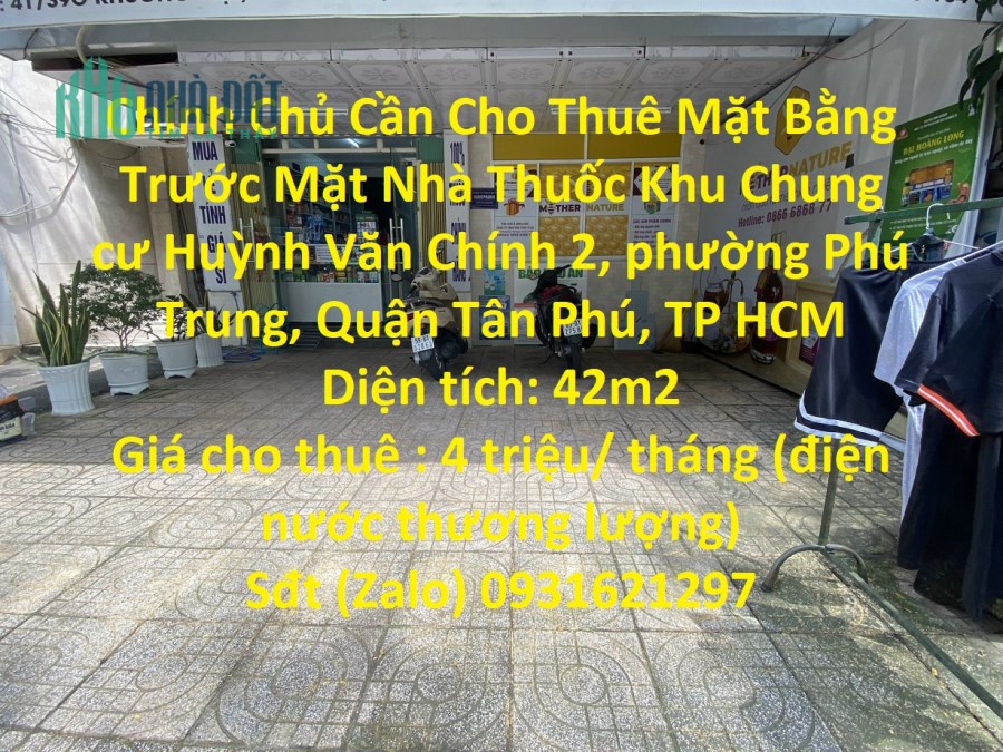 Chính Chủ Cần Cho Thuê Mặt Bằng Trước Mặt Nhà Thuốc