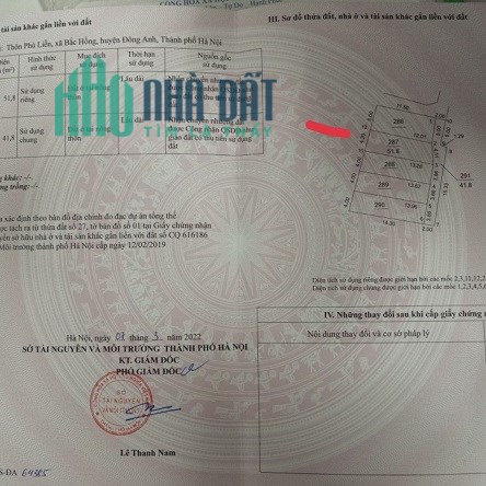 Chính chủ bán 51,8m2 đất ngõ 16 Phù Liễn, Bắc Hồng, Đông Anh, Hà Nội