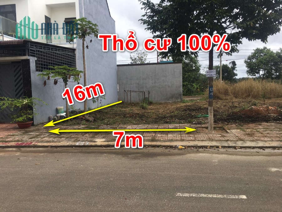 Đất mặt tiền giữa đường Nguyễn Phúc Chu và đường Nguyễn Cơ Thạch - Tp BMT
7x16m TC 100%. Giá chỉ