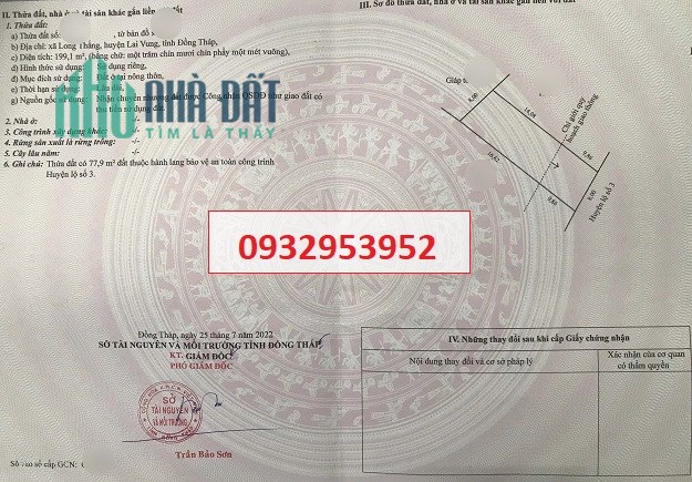 ⭐️Chính chủ bán đất mặt tiền đường nhựa xã Long Thắng, Lai Vung, Đồng Tháp; 700tr; 0932953952