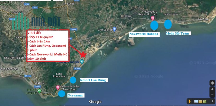 Bán gấp nền biệt thự biển Long Hải, 21 triệu/m2, SHR