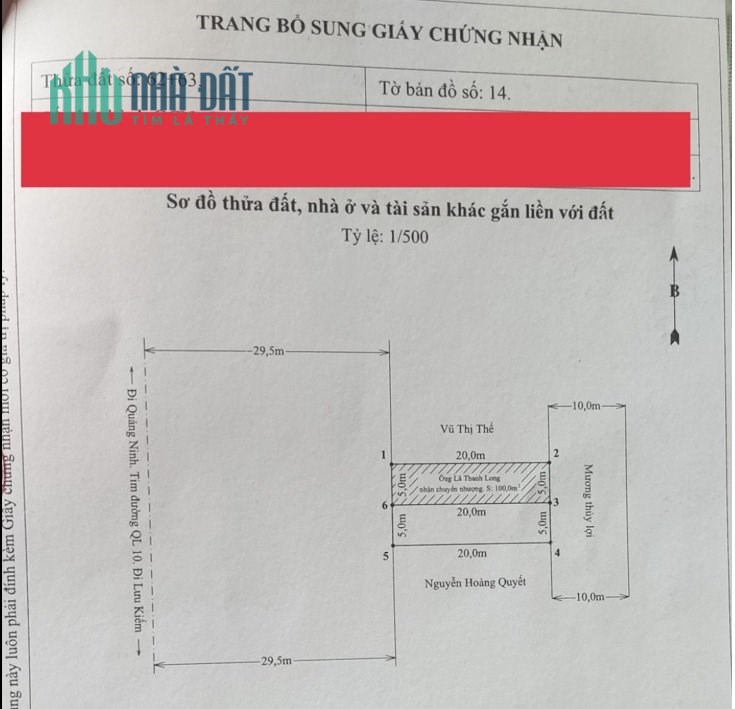 bán đất vuông vắn vị trí đẹp mặt tiền đường 10 Xã Gia Minh, Thủy Nguyên, Hải Phòng.