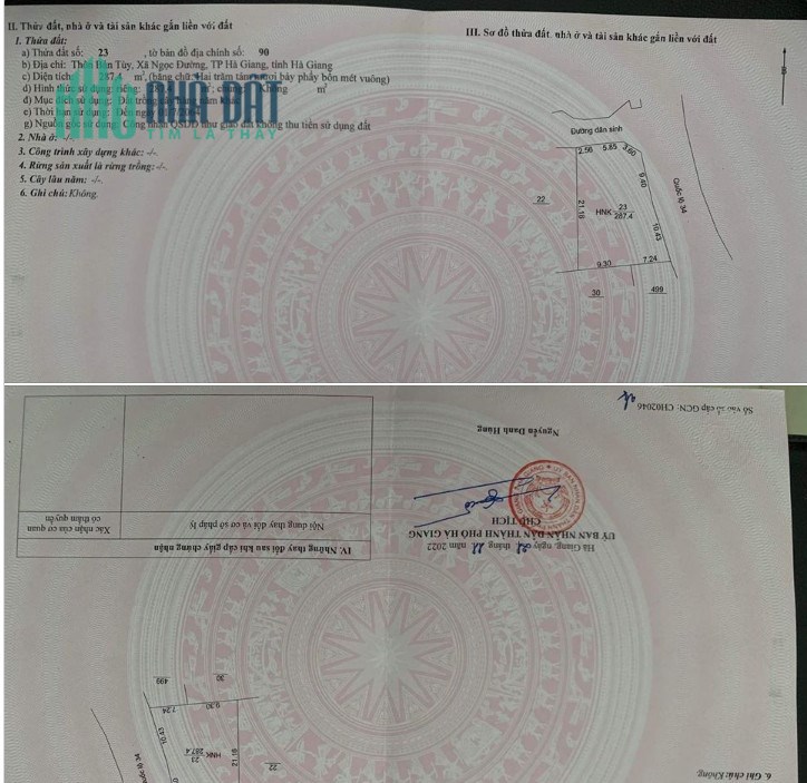 Chính chủ cần tiền bán nhanh lô đất trục chính Quốc lộ 34 tại Thôn Bản Tuỳ - Xã Ngọc Đường – TP Hà