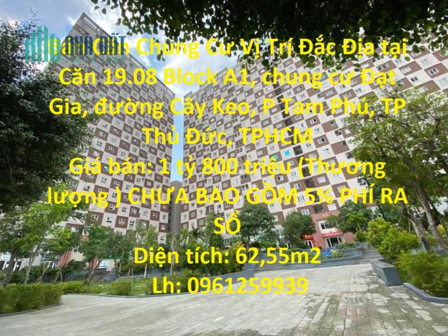 DO CHUYỂN CÔNG TÁC CHÍNH CHỦ CẦN Bán Căn Chung Cư Vị Trí Đắc Địa tại TP Thủ Đức