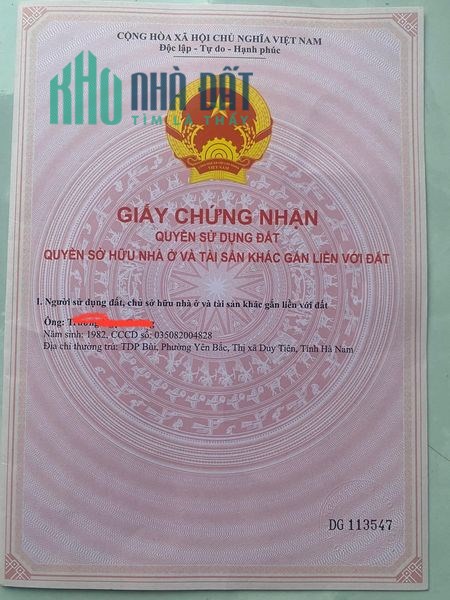 Cần bán lô đất chính chủ Tại thôn Tiêu Viên, Xã Tiêu Động, Huyện Bình Lục, Tỉnh Hà Nam .