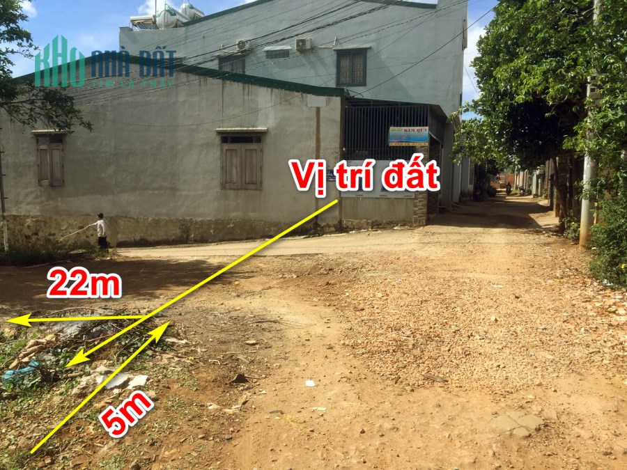 Đất thổ cư hẻm 384 Hùng Vương - Tp BMT. Dt: 5x22m Tc 100%. Giá chỉ 1.8 tỷ