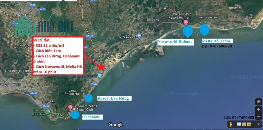 Đất mặt tiền Nguyễn Văn Linh, Phước Hải, cách biển 1km