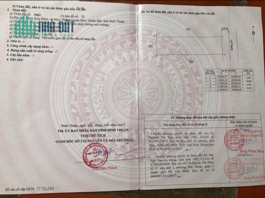 Chỉ 950tr có ngay SHR 95m2 đất thổ cư tại Hàm Thắng, LH:0379899132.