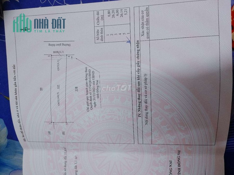 CHÍNH CHỦ CẦN BÁN ĐẤT TC ĐÃ CÓ SHR HUYỆN CẨM MỸ ĐỒNG NAI