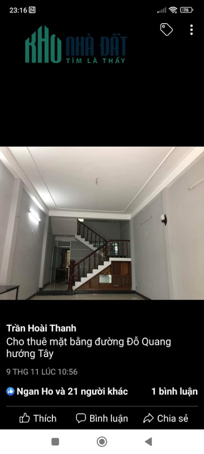 Cho thuê mặt bằng ngày trung tâm gần trường học Q.Thanh Khê, Đà Nẵng.