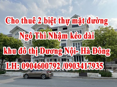 Cho thuê 2 biệt thự mặt đường Ngô Thì Nhậm kéo dài