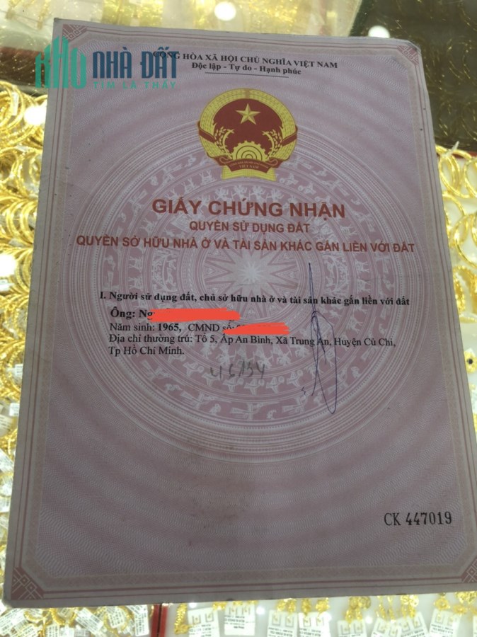 Chính chủ cần bán lô đất Đường lớn xã Trung An/ Huyện Củ Chi