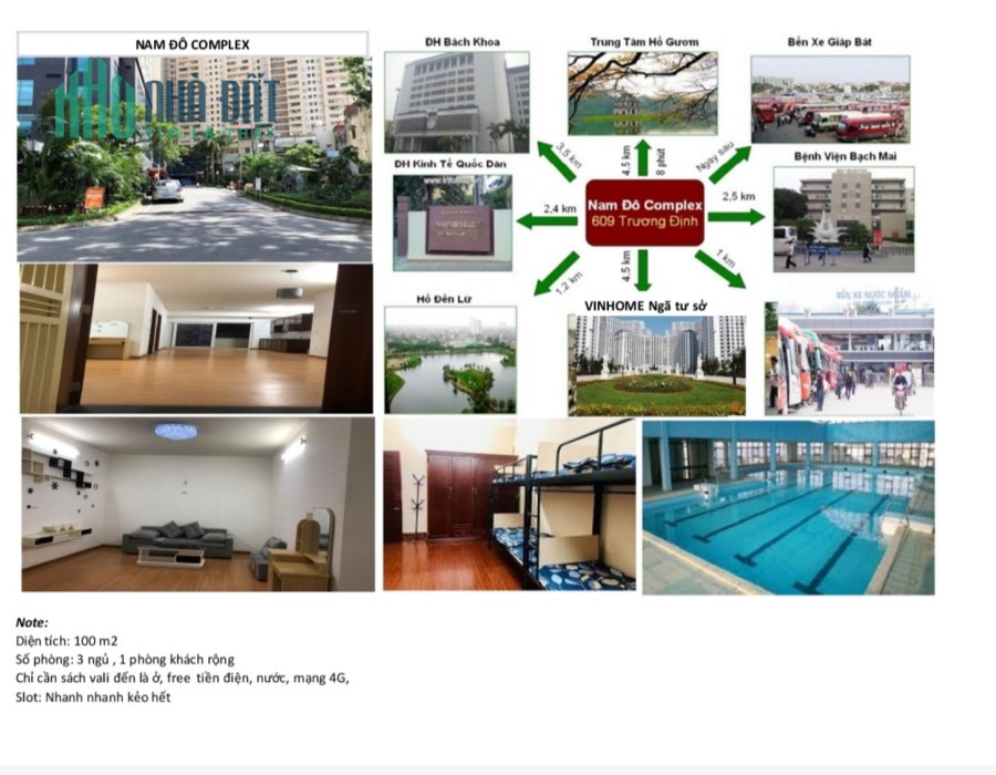 Cho thuê homestay giường Tầng ở ghép Trung cư Nam Đô,609 Trương Định.