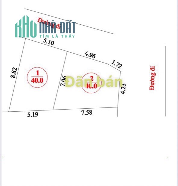 40m chỉ hơn 600tr đường thông 5m tại Đông Xuân